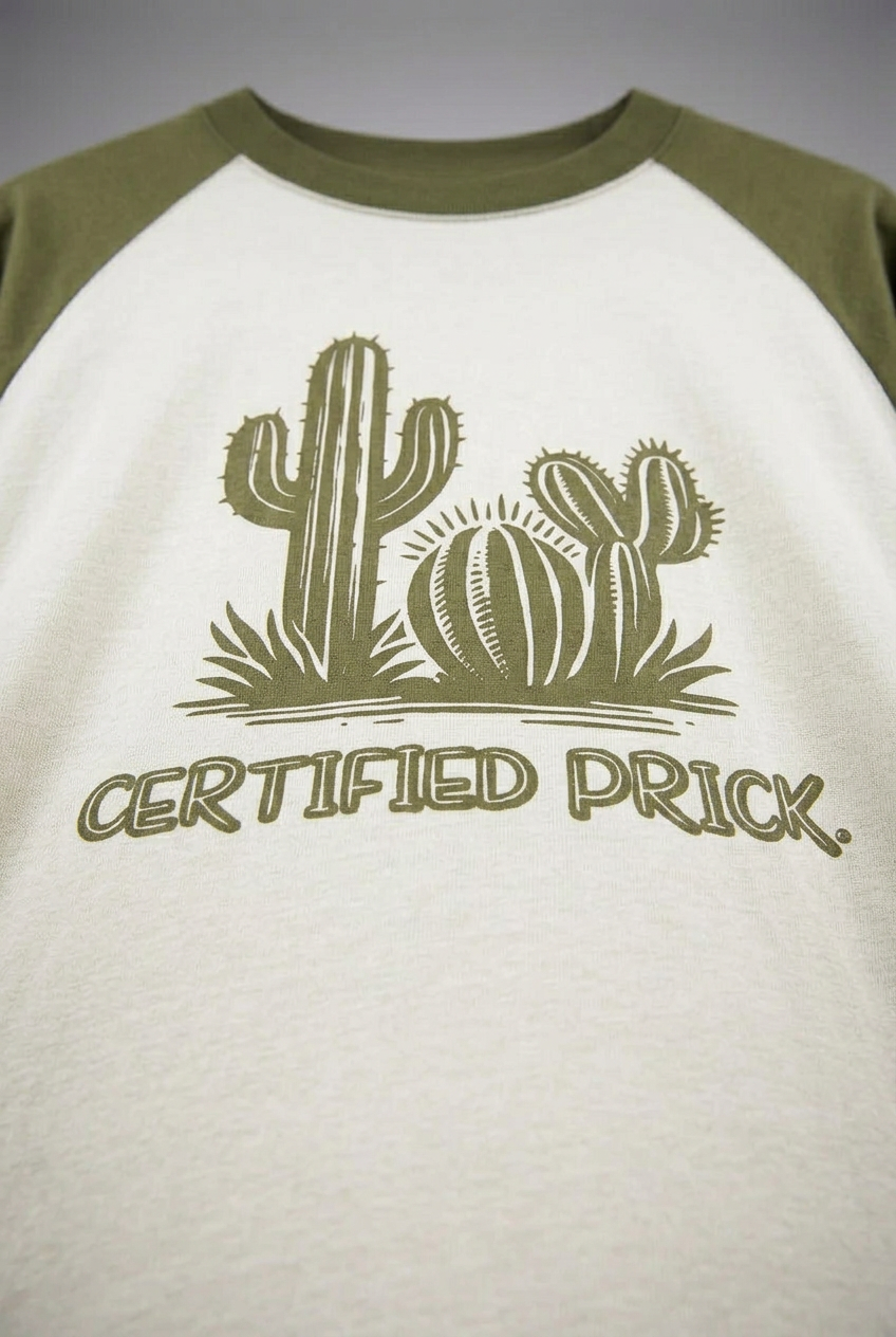Certified Prick Oversized Raglan T-Shirt