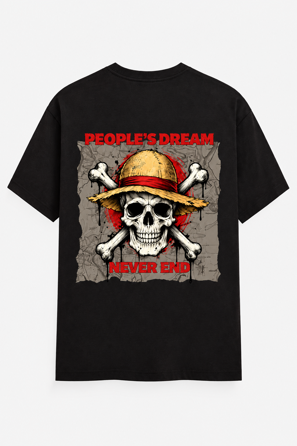 Vintage Skull & Hat Graphic T-Shirt