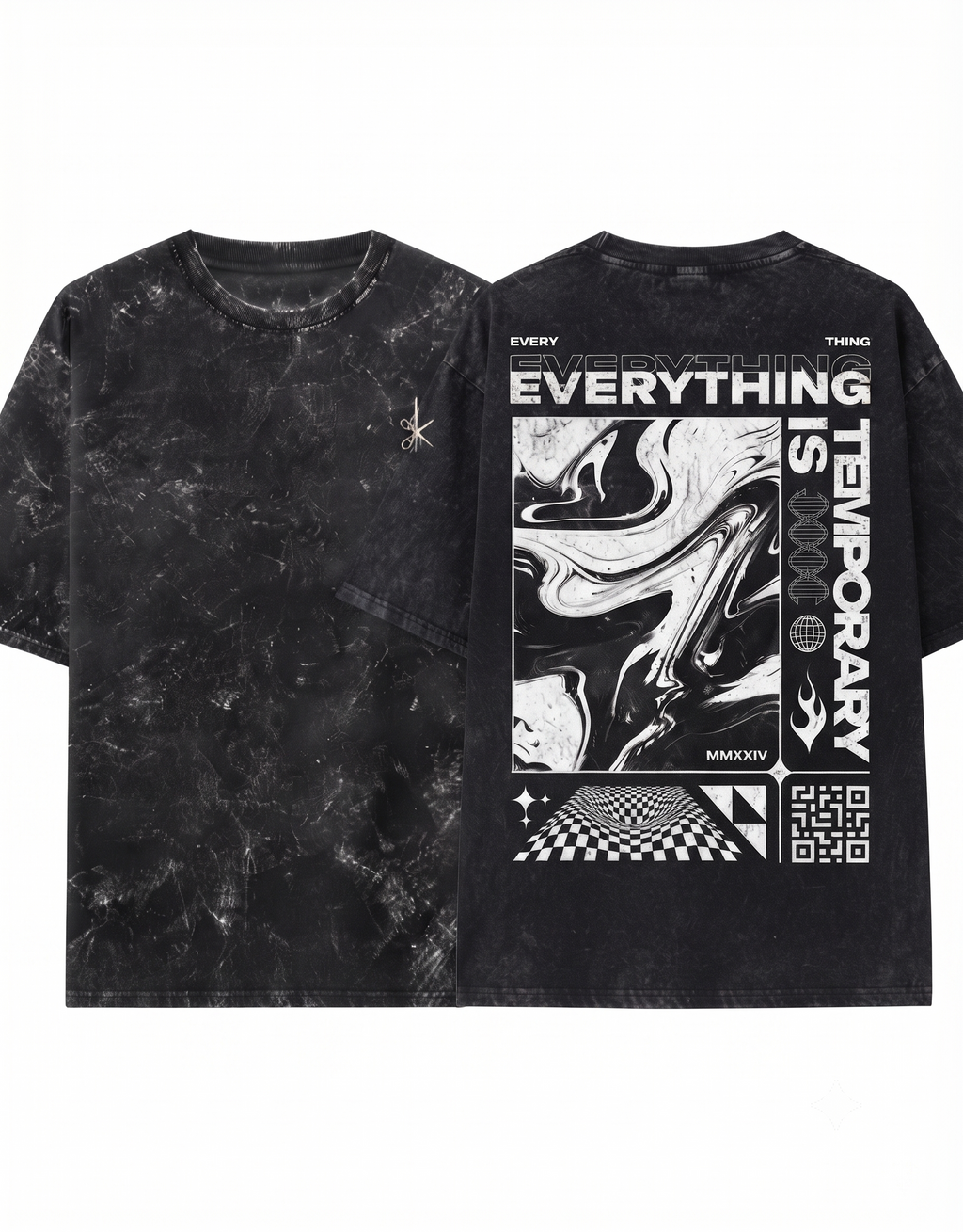 "Everything Is Temporary" Vintage Black Oversized Tee