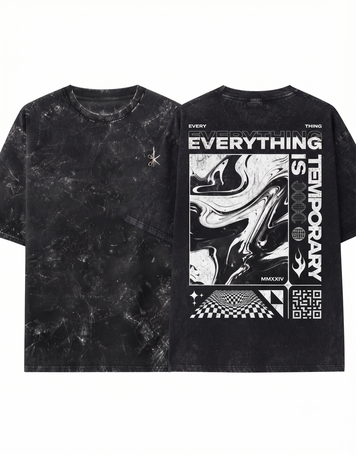 "Everything Is Temporary" Vintage Black Oversized Tee