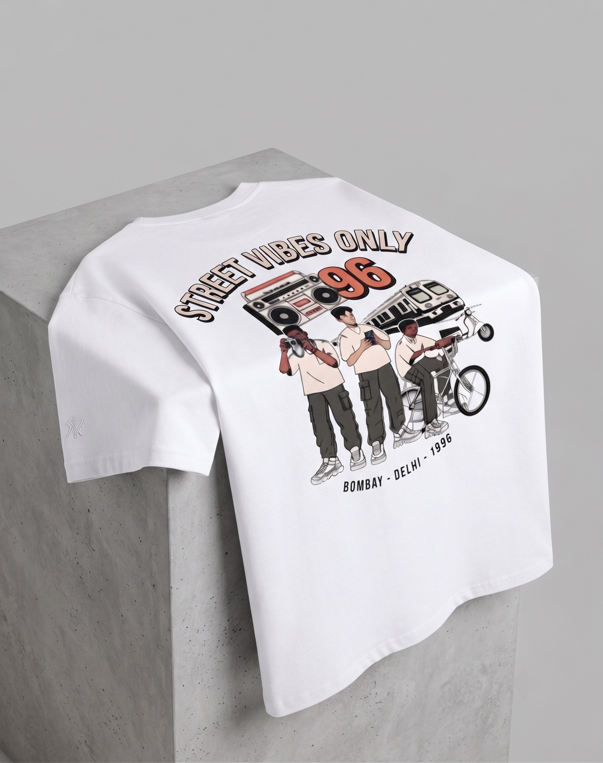 Bombay-Delhi '96 Vintage Print Oversized T-Shirt