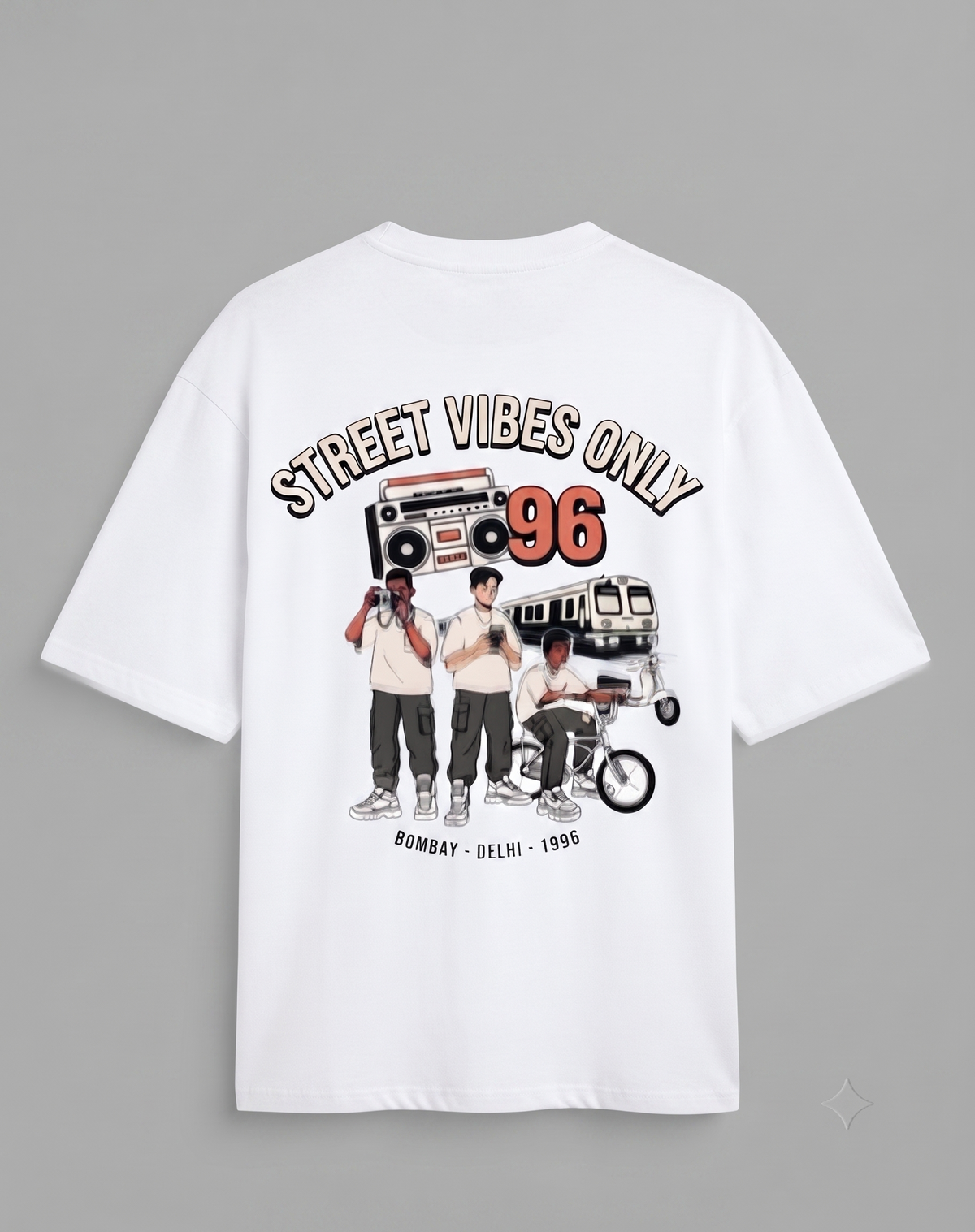 Bombay-Delhi '96 Vintage Print Oversized T-Shirt