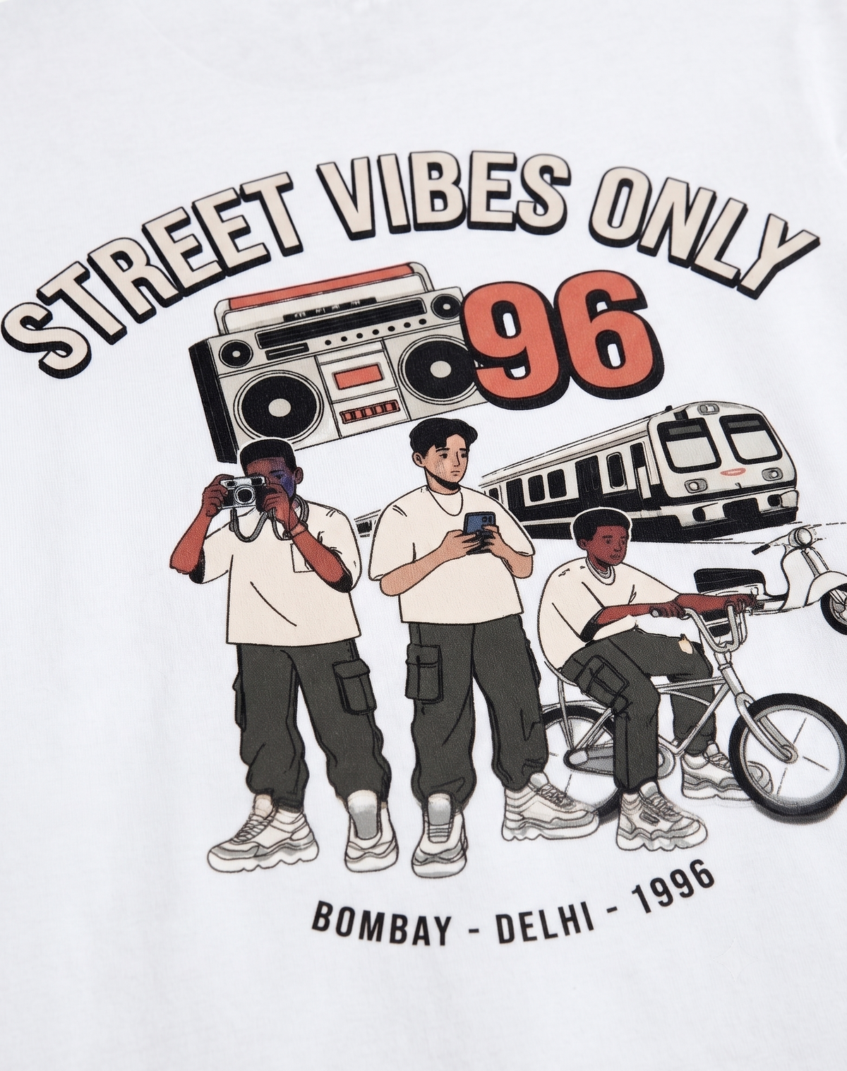 Bombay-Delhi '96 Vintage Print Oversized T-Shirt