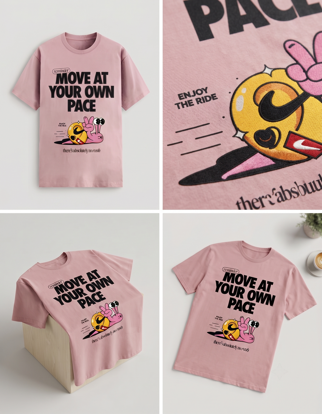 Move at Your Own Pace Pink Stretch Tee