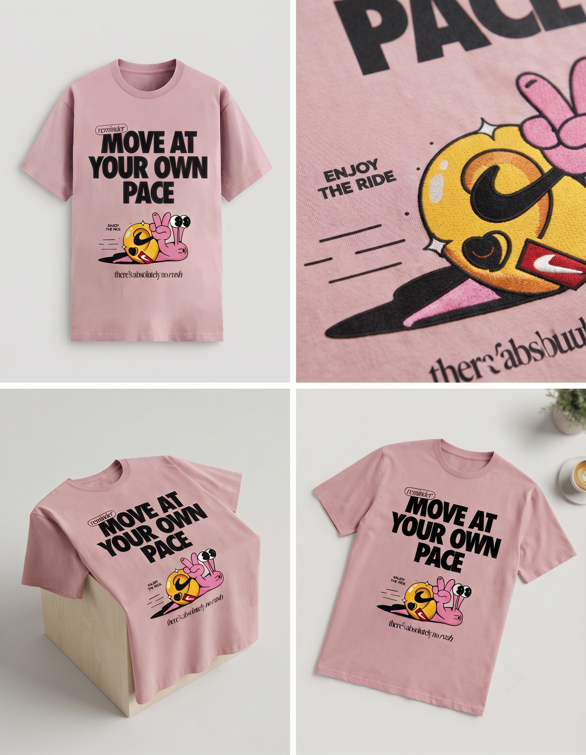Move at Your Own Pace Pink Stretch Tee
