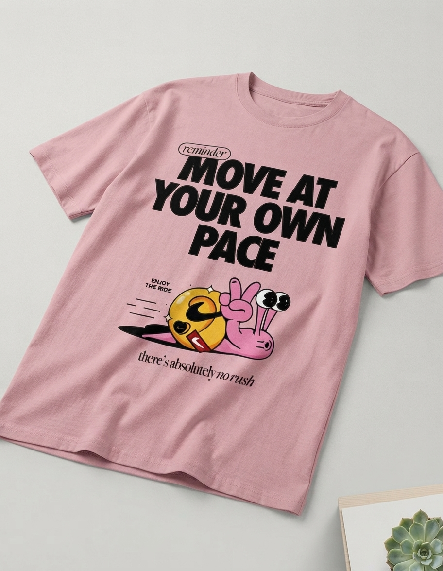 Move at Your Own Pace Pink Stretch Tee