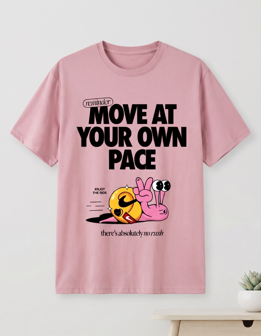 Move at Your Own Pace Pink Stretch Tee