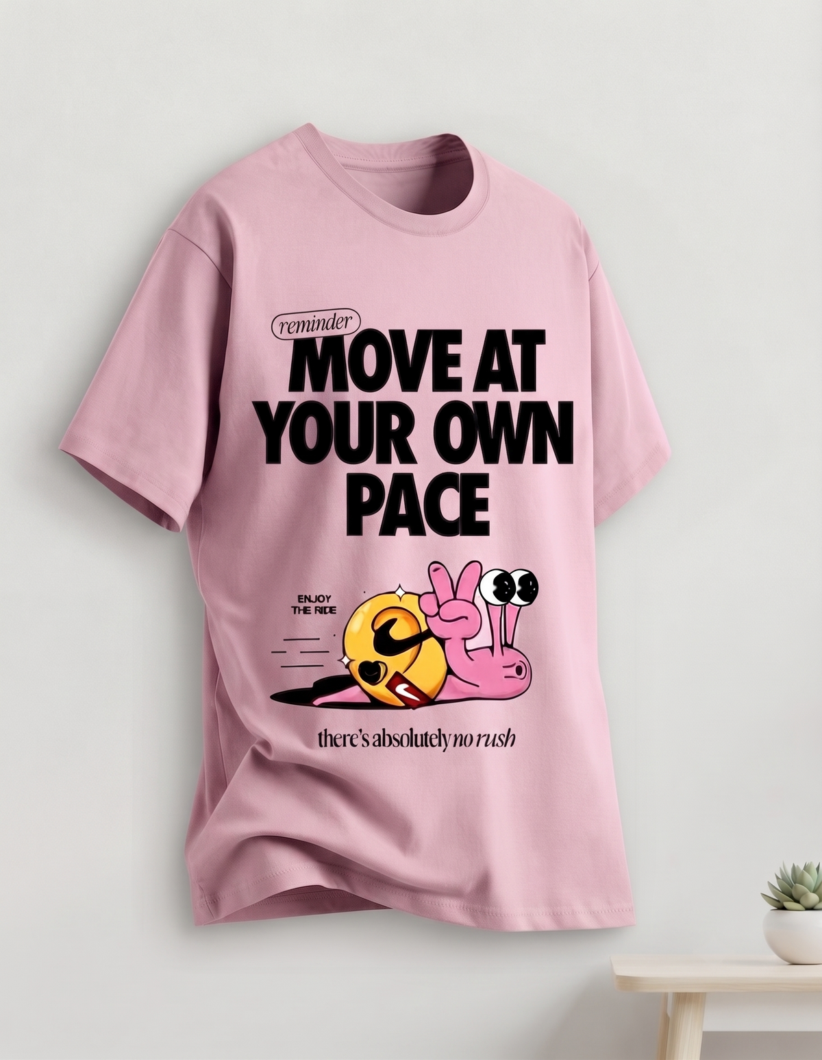 Move at Your Own Pace Pink Stretch Tee